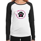 Baby Look Raglan Medicina Veterinária Patinha Manga Longa - Foca na Moda