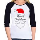 Baby Look Raglan Merry Christmas Manga 3/4 - Foca na Moda