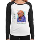 Baby Look Raglan Metaverse Corporation Manga Longa - Foca na Moda