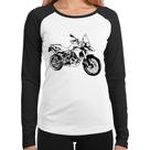 Baby Look Raglan Moto F 800 GS Traços Manga Longa - Foca na Moda
