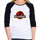 Baby Look Raglan No internet Manga 3/4 - Foca na Moda