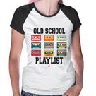 Baby Look Raglan Old School Playlist - Foca na Moda