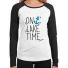 Baby Look Raglan On Lake Time Manga Longa - Foca na Moda