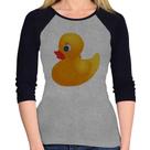 Baby Look Raglan Patinho de Borracha Manga 3/4 - Foca na Moda