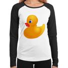 Baby Look Raglan Patinho de Borracha Manga Longa - Foca na Moda