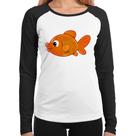 Baby Look Raglan Peixinho Brinquedo Manga Longa - Foca na Moda