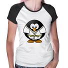 Baby Look Raglan Pinguim Judô - Foca na Moda Baby Look Raglan Pinguim Judô - Foca na Moda