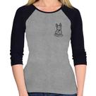 Baby Look Raglan Quem abandona cachorro é cuzão Manga 3/4 - Foca na Moda