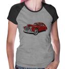 Baby Look Raglan Retro Classic Red Car - Foca na Moda