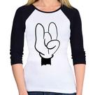 Baby Look Raglan Rock Hand Manga 3/4 - Foca na Moda