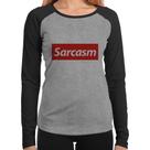 Baby Look Raglan Sarcasm Manga Longa - Foca na Moda