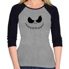 Baby Look Raglan Scare Face Manga 3/4 - Foca na Moda