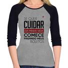 Baby Look Raglan Se quer cuidar da minha vida comece pagando meus boletos Manga 3/4 - Foca na Moda