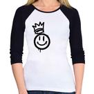 Baby Look Raglan Smile Kingdom Manga 3/4 - Foca na Moda Baby Look Raglan Smile Kingdom Manga 3/4 - Foca na Moda