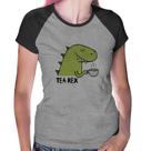 Baby Look Raglan Tea-Rex - Foca na Moda Baby Look Raglan Tea-Rex - Foca na Moda