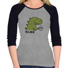 Baby Look Raglan Tea-Rex Manga 3/4 - Foca na Moda Baby Look Raglan Tea-Rex Manga 3/4 - Foca na Moda