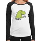 Baby Look Raglan Tea-Rex Manga Longa - Foca na Moda Baby Look Raglan Tea-Rex Manga Longa - Foca na Moda