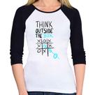 Baby Look Raglan Think Outside The Box Manga 3/4 - Foca na Moda