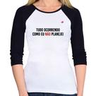 Baby Look Raglan Tudo ocorrendo como eu não planejei Manga 3/4 - Foca na Moda