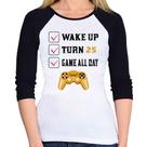 Baby Look Raglan Wake Up, Turn 25, Game All Day Manga 3/4 - Foca na Moda