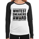 Baby Look Raglan Whitest Sneakers Awards Manga Longa - Foca na Moda
