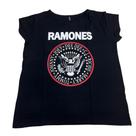 Baby Look Ramones Camiseta Blusa Feminina Blusinha Banda de Rock Sfm416