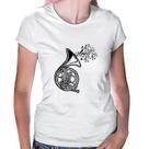 Baby Look Trompa Notas Musicais - Foca na Moda Baby Look Trompa Notas Musicais - Foca na Moda