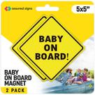 Baby on Board Magnet Assured Signs, pacote com 5 x 5 cm