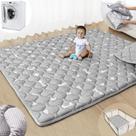 Baby Play Mat Beavtaens 180x150 cm, cinza macio antiderrapante
