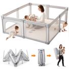 Baby Playpen Cholena Dobrável Portátil com Porta com Zíper Cinza