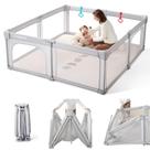Baby Playpen cholena, dobrável, portátil, interno e externo, cinza