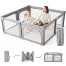 Baby Playpen Sweeby dobrável 150x150cm com porta cinza