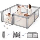 Baby Playpen Sweeby dobrável 150x150cm com porta cinza