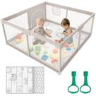 Baby Playpen ZEEBABA com tapete para bebês e crianças pequenas 120x120cm