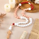 Baby Rosary Misdary Silicone God Bless Cross Rosa Escuro 50cm