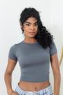 Baby Tee Feminina Blusa Slim Fit Manga Curta Blusa de Compressão Várias Cores