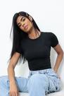 Baby Tee Feminina Blusa Slim Fit Manga Curta Blusa de Compressão Várias Cores
