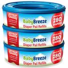 BabyBreeze Bolsas de Recarga para Cambiadores de Pañales, Paquete de 3 con 840 Unidades