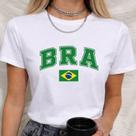 Babylook Algodão Estampa Bra Bandeira Modinha Copa do Mundo Jogos Família Confortável Linda Macia