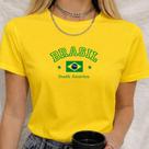Babylook Algodão Estampa Brasil South America Copa do Mundo Futebol Jogadores Torcida Jogos Look