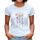 Babylook evangélica flores camiseta feminina plus size estampada confortável qualidade