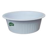 BACIA CANELADA REDONDA BRANCA 13,5L 40x16,5x31,5CM