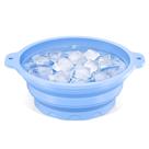 Bacia de banho dobrável de silicone para rosto com bandeja de gelo embutida