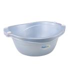 Bacia de bebê infantil 14 litros plastibaby rosa azul branco com pegador