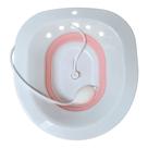 Bacia Sanitária Para Banho De Assento Com Mangueira E Pera Cor:Branco/Rosa