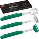 Back Scratcher Yeipis Metal Telescopado com alça de borracha, pacote com 3 unidades