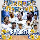 Backdrop Madrid Football - Suprimentos para festas de feliz aniversário