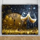 Backdrop Pnylzzyxh Feliz Ano Novo 2024 3x2,4m Vinil Cinza