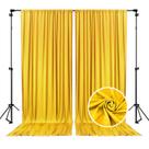 Backdrop ZEBMOON Cortina de cetim amarela 152x305cm 2 painéis