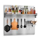 Backsplash de Aço Inoxidável VENFAN com Prateleira - 90x60cm